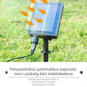 Napelemes LED villogó fények lánc – Csillagos ég effekt, kültéri, vízálló, multicolor, hangulatvilágítás kerthez