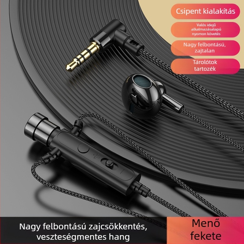 KCKZ C91 Vonalas Lavalier fejhallgató Type-C/3.5 mm csatlakozóval, 14.2 mm hangszóró, 1.5 m kábel, beépített mikrofon, 20–20000 Hz