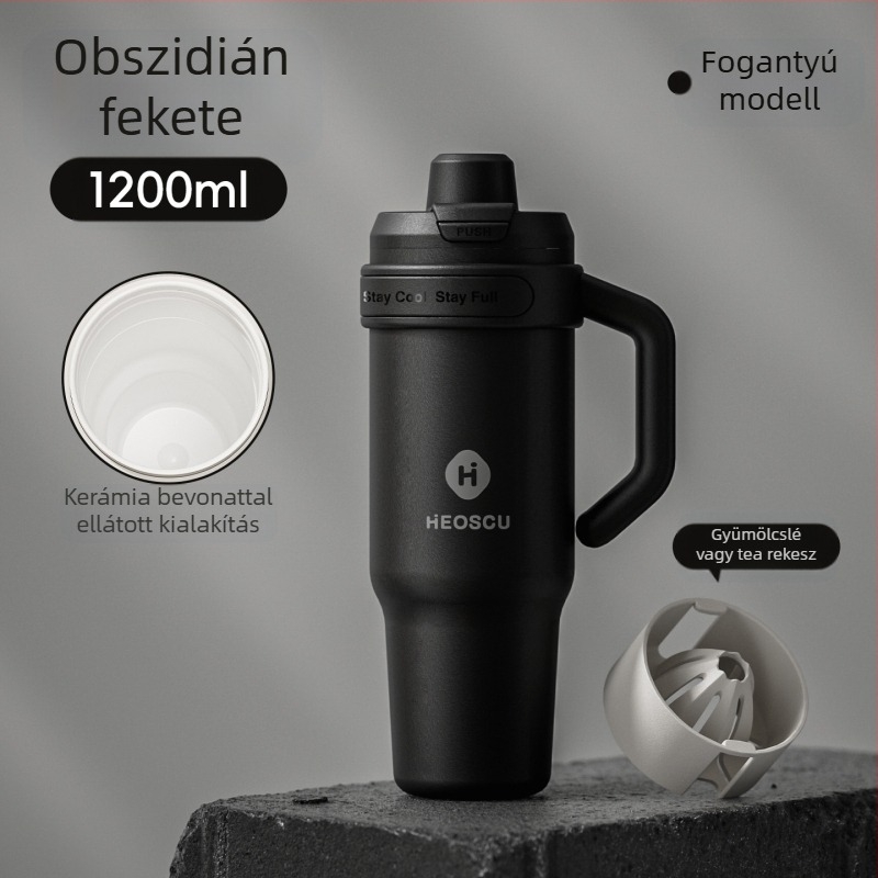 Univerzális ivópohár szívószállal, teafilterrel és jégpohár dizájnnal felnőtteknek