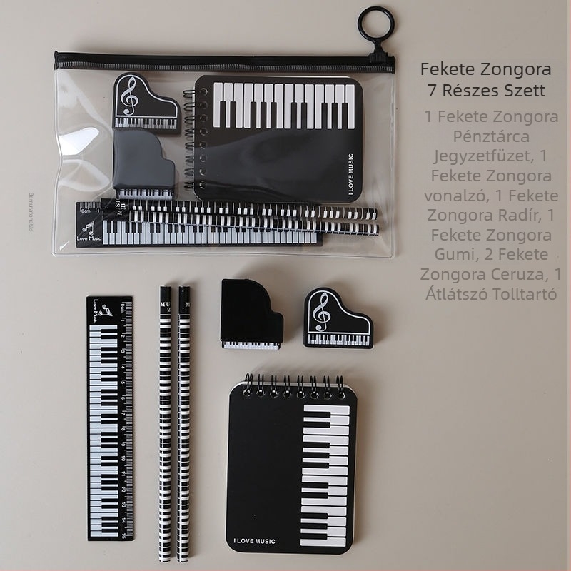 Zenei jegyzet tolltartó készlet – kreatív tanulói kellékek általános iskolában, zongora partitúra ihlette (Márka: Other; Termékkód: w683421023308; Ajándék: Nem; IP licenc: Nem)
