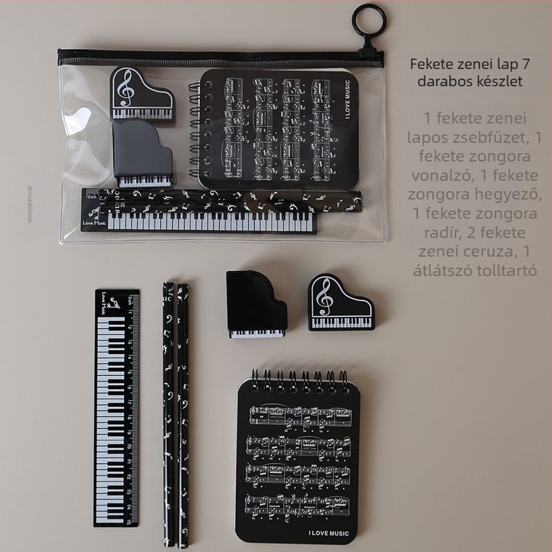 Zenei jegyzet tolltartó készlet – kreatív tanulói kellékek általános iskolában, zongora partitúra ihlette (Márka: Other; Termékkód: w683421023308; Ajándék: Nem; IP licenc: Nem)