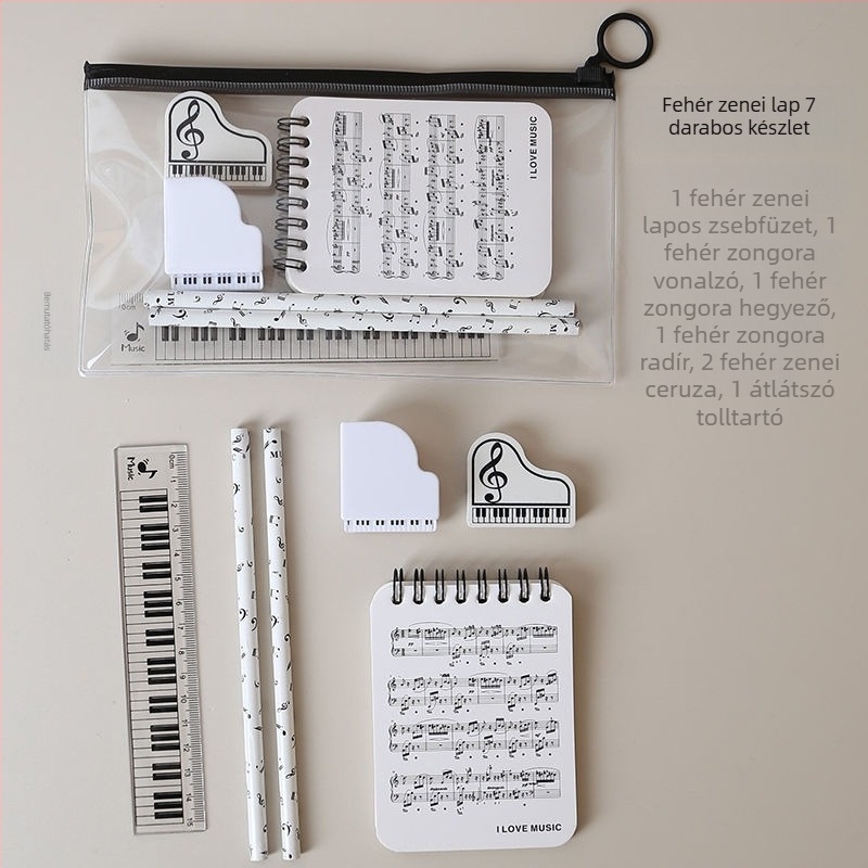 Zenei jegyzet tolltartó készlet – kreatív tanulói kellékek általános iskolában, zongora partitúra ihlette (Márka: Other; Termékkód: w683421023308; Ajándék: Nem; IP licenc: Nem)