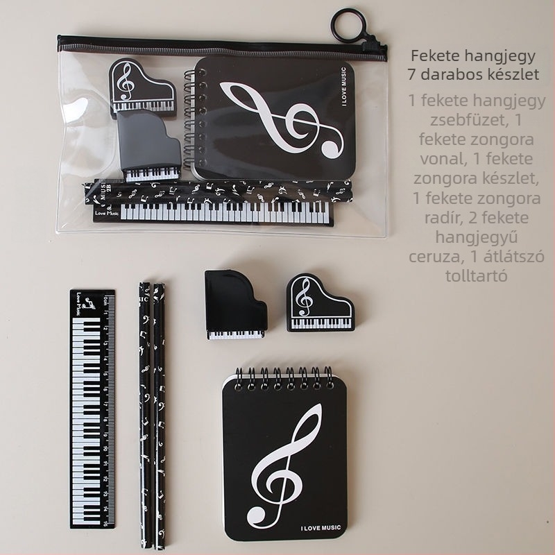 Zenei jegyzet tolltartó készlet – kreatív tanulói kellékek általános iskolában, zongora partitúra ihlette (Márka: Other; Termékkód: w683421023308; Ajándék: Nem; IP licenc: Nem)