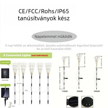Napelemes virágalakú talajlámpák, négy darabos készlet egy–től–négyig csatlakozással, rozsdamentes acél IP65 kerti világítás, 1W LED