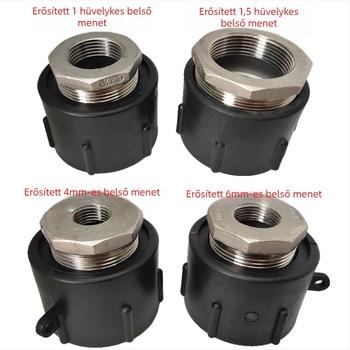 IBC tartály adapter — 2 hüvelykes menetből 1 hüvelykes belső menetig, műanyag csatlakozó