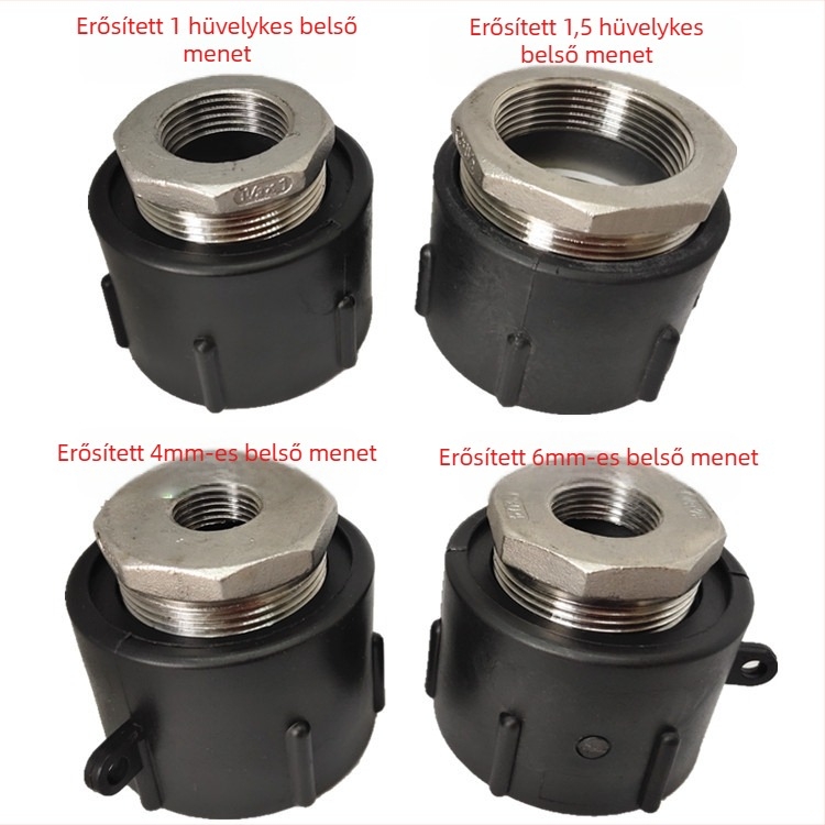 IBC tartály adapter — 2 hüvelykes menetből 1 hüvelykes belső menetig, műanyag csatlakozó