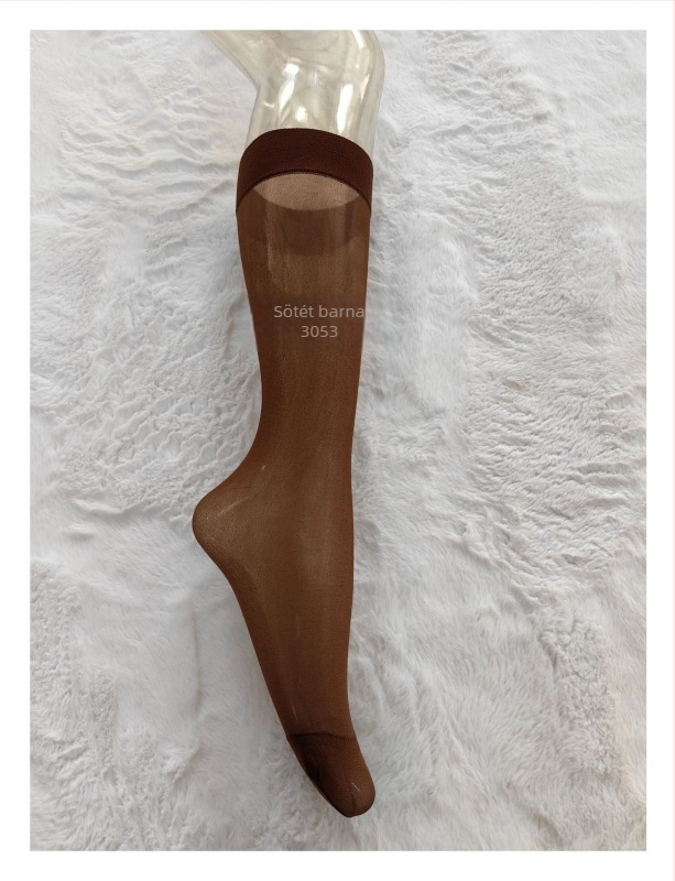 Férfi középső hosszúságú nylon zokni, egyszínű, vékony fonal, 95–100% nylon