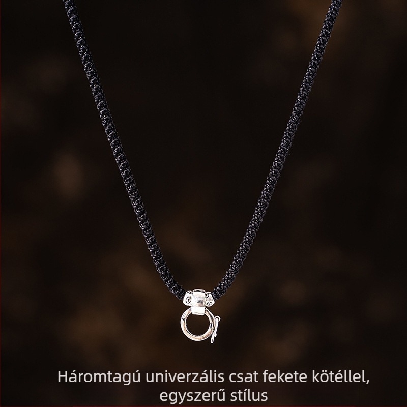 Uniszex nyaklánc medállal, csattal és Passepartout kötéllánccal (Anyag: Ezüst díszítés; Eredet: Általános célú; Márka: Egyéb; Nemesfém-minőség: Egyéb; Év: Egyéb)