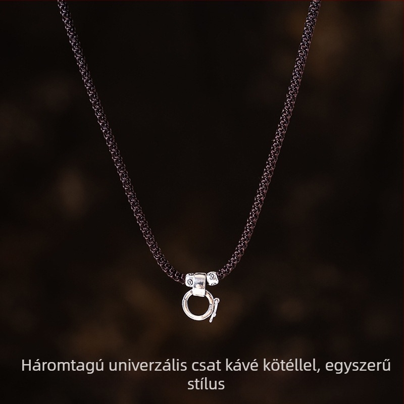 Uniszex nyaklánc medállal, csattal és Passepartout kötéllánccal (Anyag: Ezüst díszítés; Eredet: Általános célú; Márka: Egyéb; Nemesfém-minőség: Egyéb; Év: Egyéb)