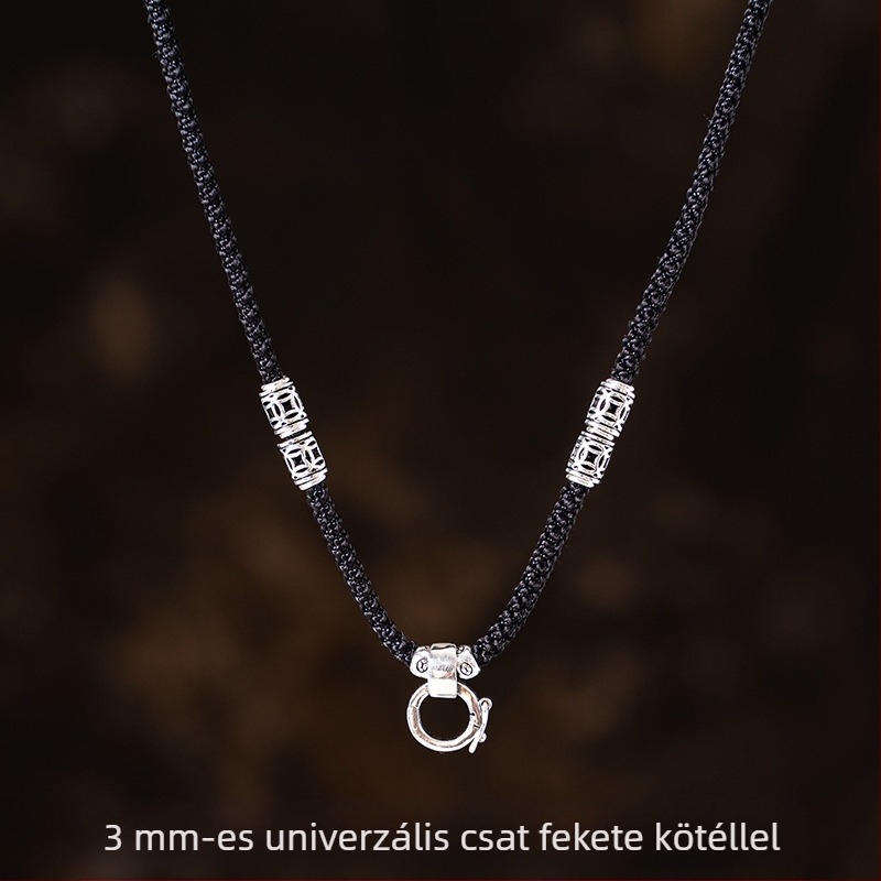 Uniszex nyaklánc medállal, csattal és Passepartout kötéllánccal (Anyag: Ezüst díszítés; Eredet: Általános célú; Márka: Egyéb; Nemesfém-minőség: Egyéb; Év: Egyéb)