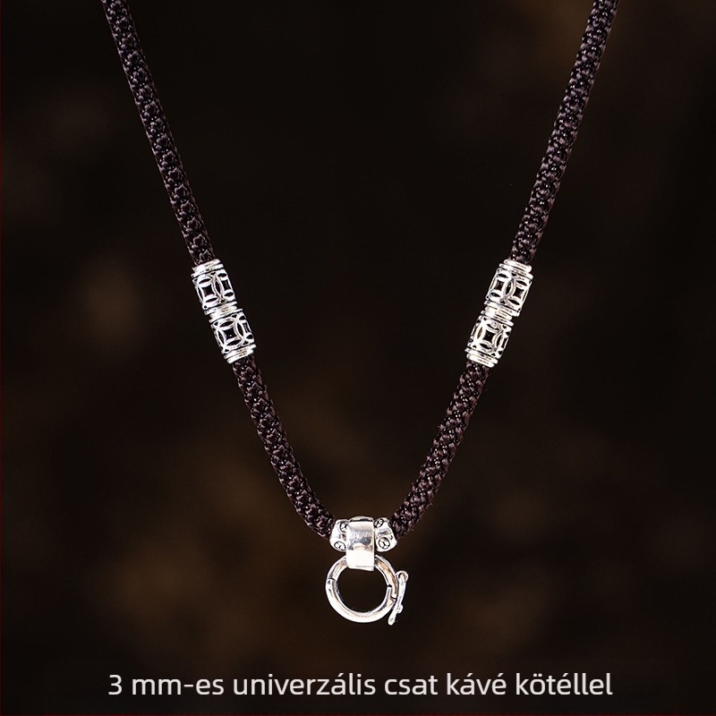 Uniszex nyaklánc medállal, csattal és Passepartout kötéllánccal (Anyag: Ezüst díszítés; Eredet: Általános célú; Márka: Egyéb; Nemesfém-minőség: Egyéb; Év: Egyéb)