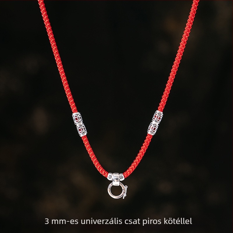 Uniszex nyaklánc medállal, csattal és Passepartout kötéllánccal (Anyag: Ezüst díszítés; Eredet: Általános célú; Márka: Egyéb; Nemesfém-minőség: Egyéb; Év: Egyéb)