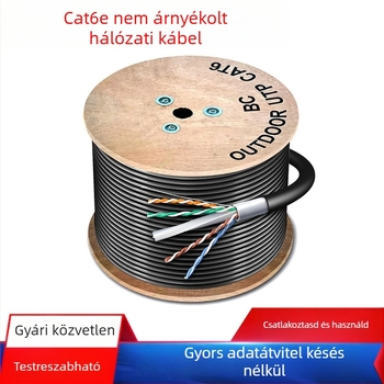 Kültéri Cat6e hálózati kábel – árnyékolatlan, vízálló, 1000 Mbps, 1,24 Gbps adatátvitel, -20–80 °C