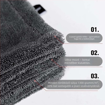 Autómosó kendő - kétoldalas, nedvszívó, mikroszálas Isunpro (Anyag: Mikroszálas; Márka: Isunpro; Típus: Autókendő)