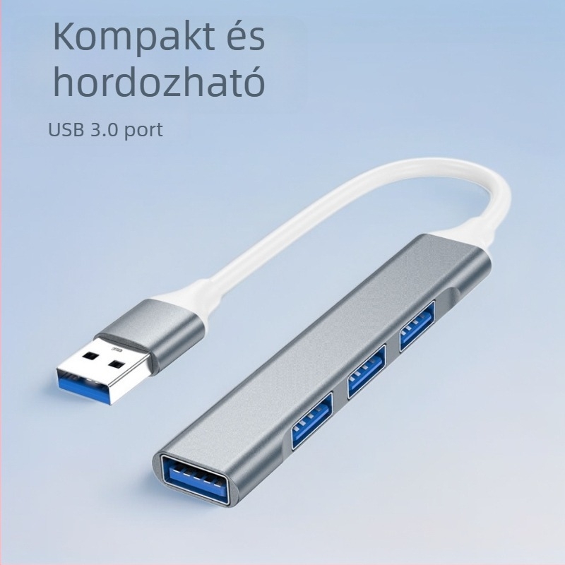 HSF USB-C négyportos hub laptophoz, USB 3.2 Gen 1, 5 Gbps, 15,5 cm kábel