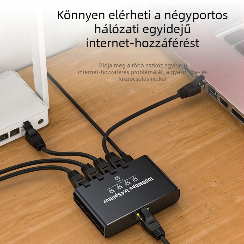 Giga Ethernet hálózati osztó/kapcsoló 1-4 RJ45