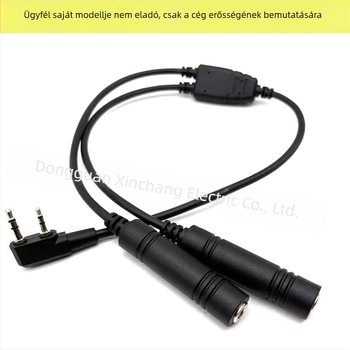 XLR fejhallgató adapterkábel, egytől kettőig, 6.3/5.2 női aljzat, PJ-055 dupla dugó