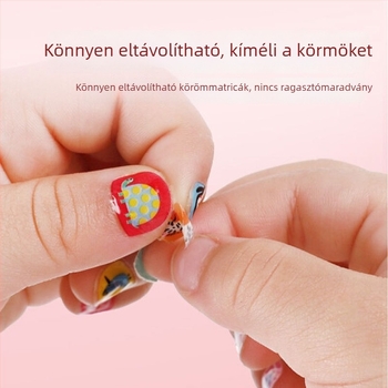 Zhengxiang Gyerekeknek szóló körömdíszítő matricák készlet – aranyos rajzfilm-szerű állatok és gyümölcsök DIY manikűrhöz