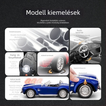 Jiaye 1:22 Cobra Kabrió – alumínium sportautó modell hang- és fényhatásokkal, húzogatós játékautó
