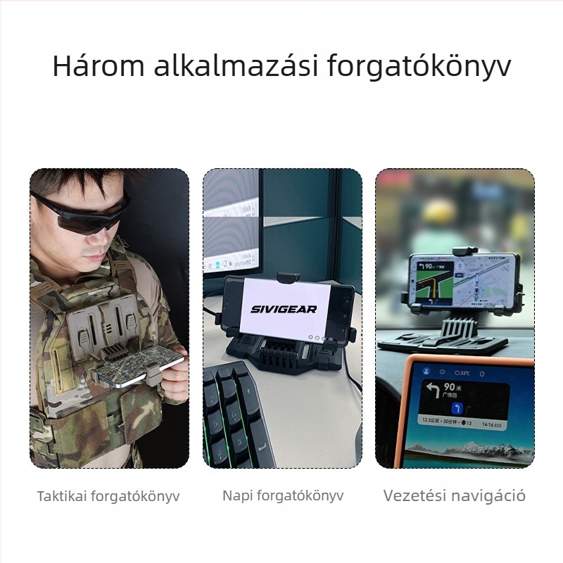 Új többfunkciós mobiltelefon-tartó MOLLE-paneles taktikai mellényhez – univerzális illeszkedés, egyszínű