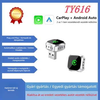 Kétfunkciós vezeték nélküli CarPlay adapter Apple CarPlay és Android Auto számára — vezetékesről vezeték nélküli CarPlay-re