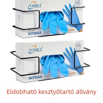 Falihoz rögzíthető kesztyűtartó, tartós fém tároló két méretben, sokoldalú tároláshoz