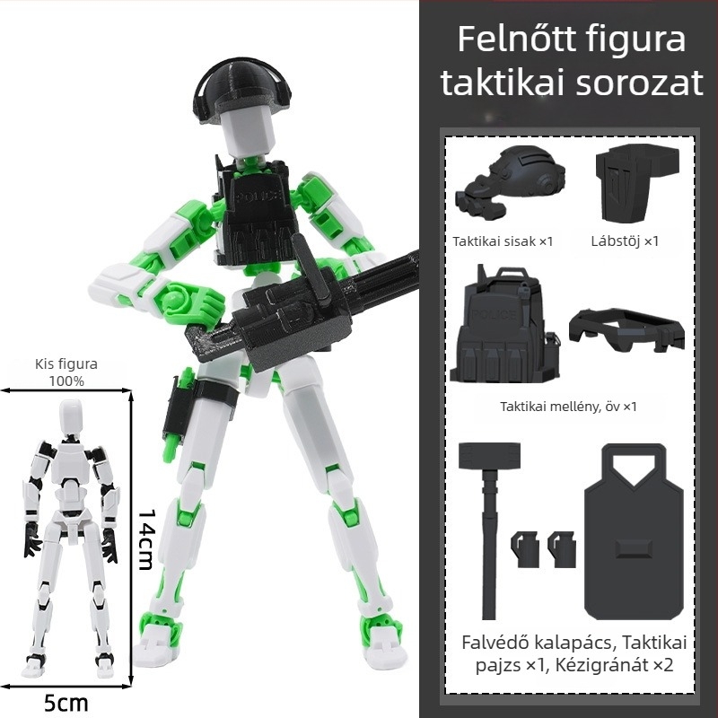 Dummy13 Szerencsés báb, 20 cm, több ízülettel, mozgatható harctéri figura, összeszerelhető játék