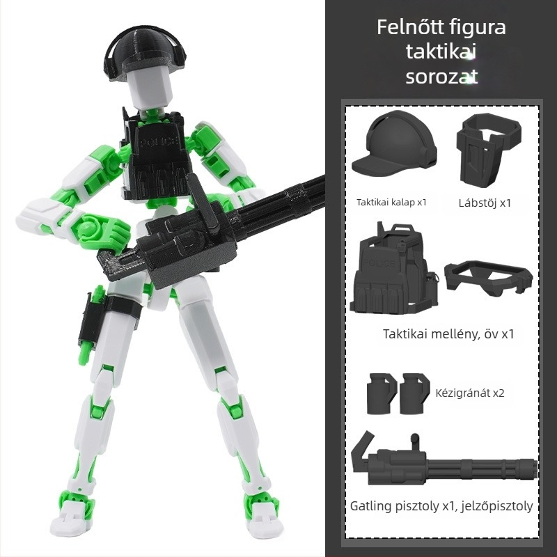 Dummy13 Szerencsés báb, 20 cm, több ízülettel, mozgatható harctéri figura, összeszerelhető játék