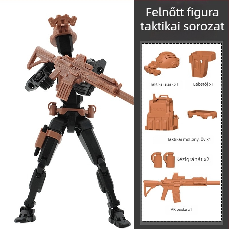 Dummy13 Szerencsés báb, 20 cm, több ízülettel, mozgatható harctéri figura, összeszerelhető játék