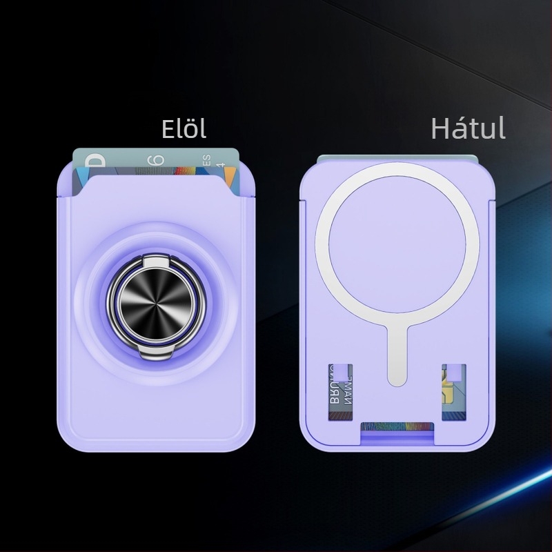 MagSafe-kompatibilis 360° állvány erős mágneses rögzítéssel, átlátszó PC tok kártyatartó résszel és logó testreszabással