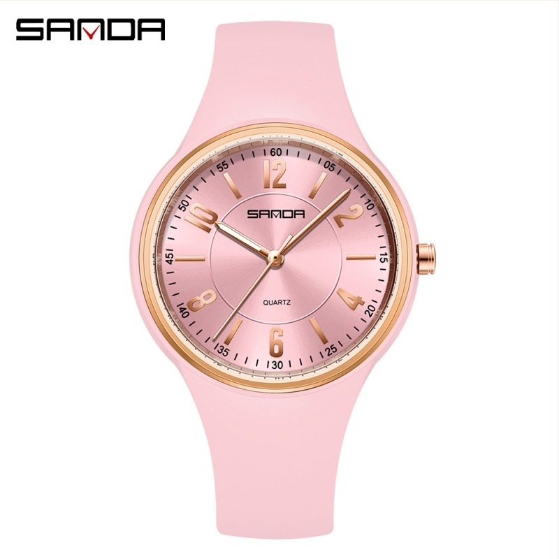 Sanda hétköznapi kvarc karóra férfiaknak, vékony 10 mm, 39 mm tárcsa, szilikon szíj, 30 m vízálló, ásványi üveg, minimalist stílus, modell 6295, sötétben világító kijelző, 24 órás indikátor