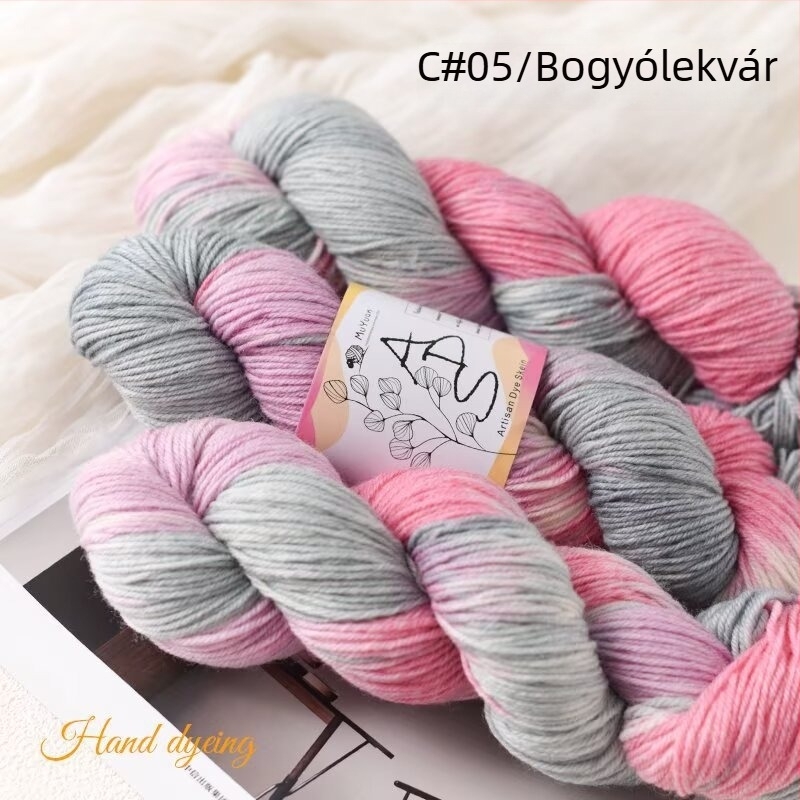 Kézzel festett közepes vastagságú gyapjúfonal, 100 g, horgoláshoz – sapkák, sálak, pulóverek, kabátok