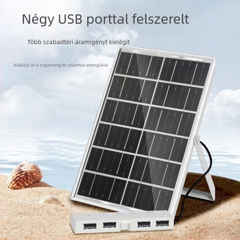 6W-os 5V napelemes töltőpanel kültéri használatra, hordozható töltő mobiltelefonokhoz