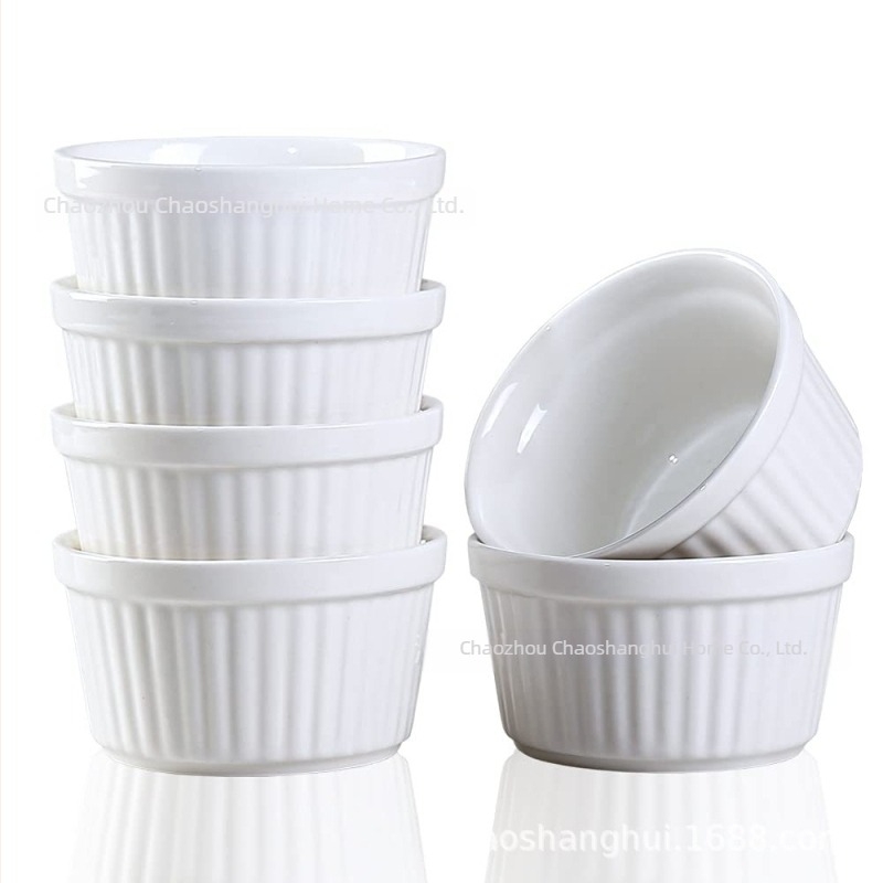 Porcelán sufle formák sütőbe és air fryerbe, hőálló, desszertekhez, például süteményekhez és karamellás pudinghoz