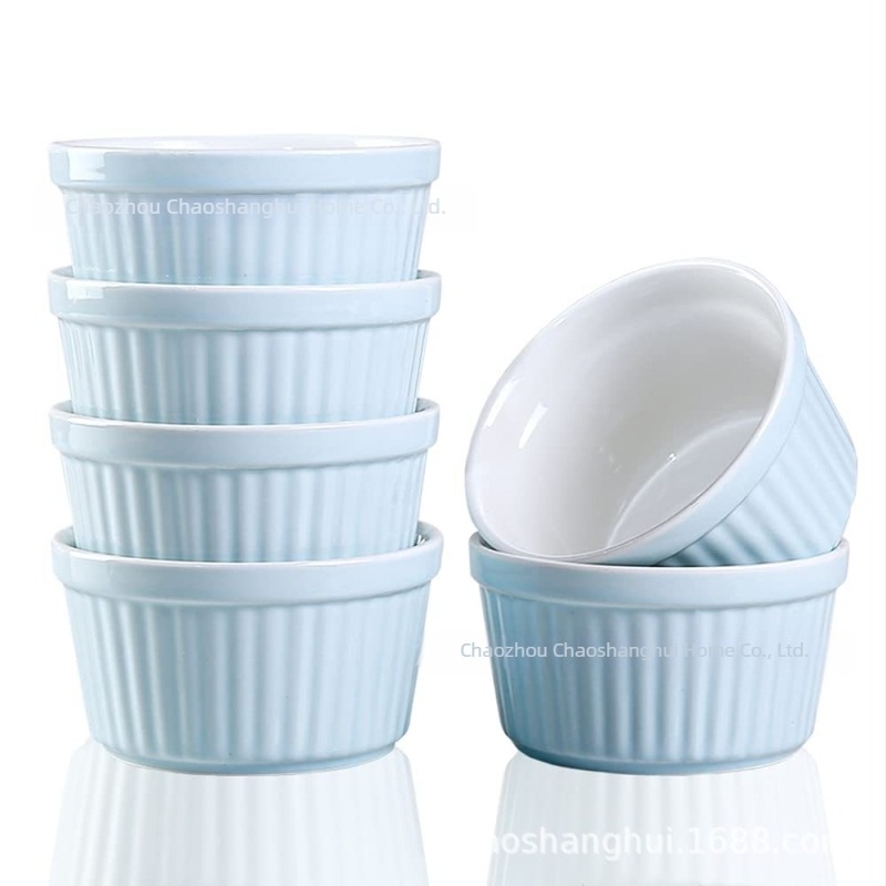 Porcelán sufle formák sütőbe és air fryerbe, hőálló, desszertekhez, például süteményekhez és karamellás pudinghoz