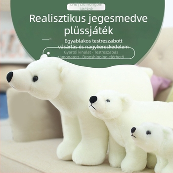 Polár medve plüssjáték, rekvizit gyerekek fotózásához, születésnapi ajándék barátnőnek