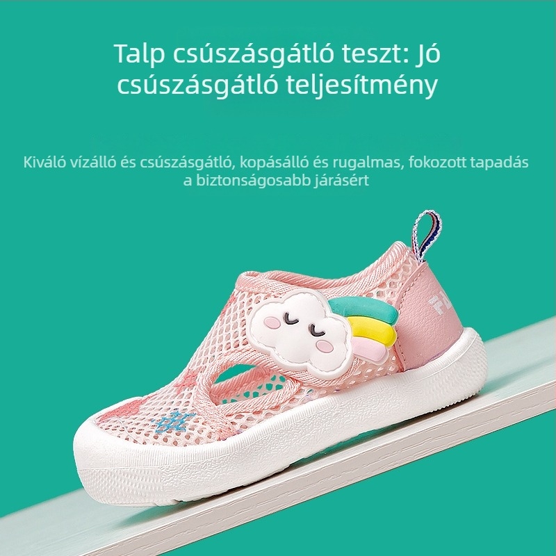 Happy Mary Légáteresztő hálós babacipő gyerekeknek, járáshoz, csattal – tavasz és ősz