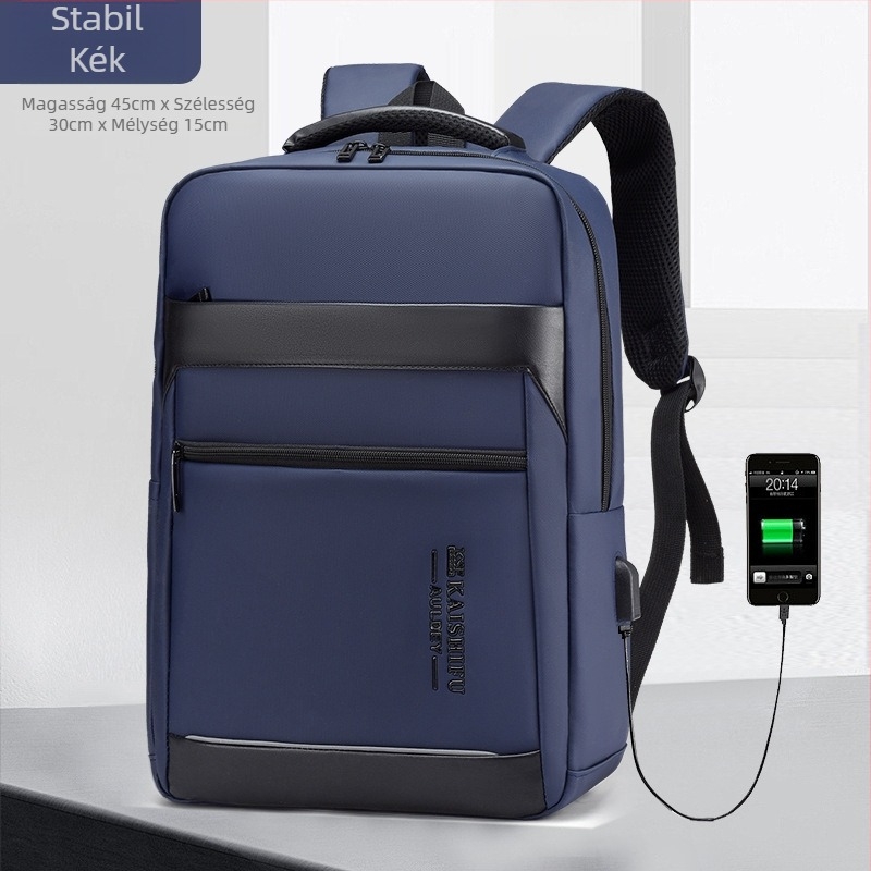 Knowledge 15 hüvelykes üzleti laptop hátizsák férfiaknak, vízálló PVC anyag, városi letisztult stílus, 20L