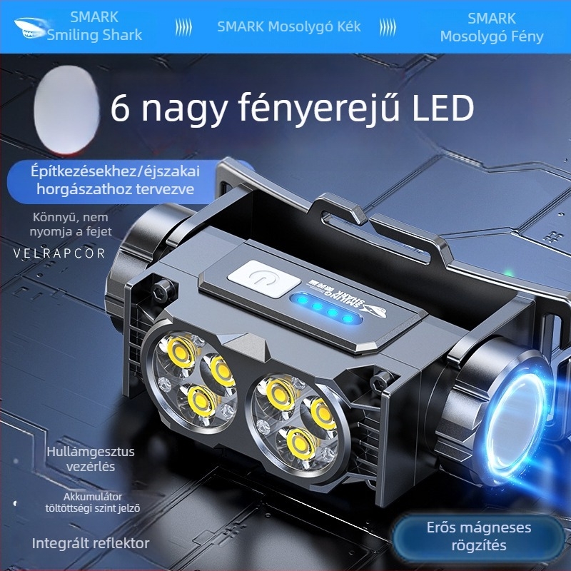 Sisakhoz illeszkedő fejlámpa szenzorral, kültéri és hegymászásra, ultra‑fényes, hosszú üzemidejű akkumulátor, 2025-ös új modell, fejhez rögzíthető