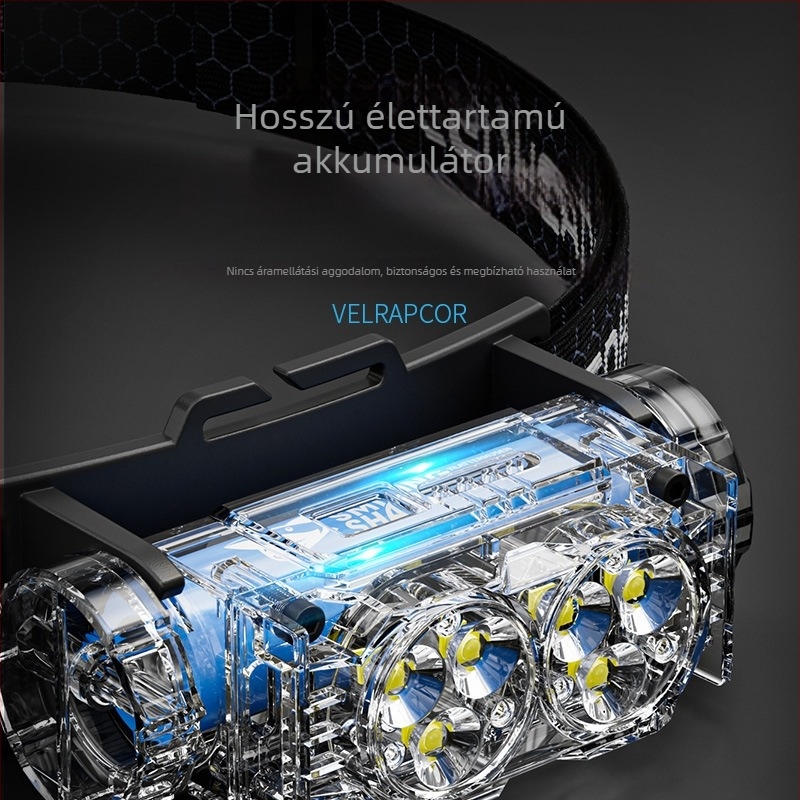 Sisakhoz illeszkedő fejlámpa szenzorral, kültéri és hegymászásra, ultra‑fényes, hosszú üzemidejű akkumulátor, 2025-ös új modell, fejhez rögzíthető