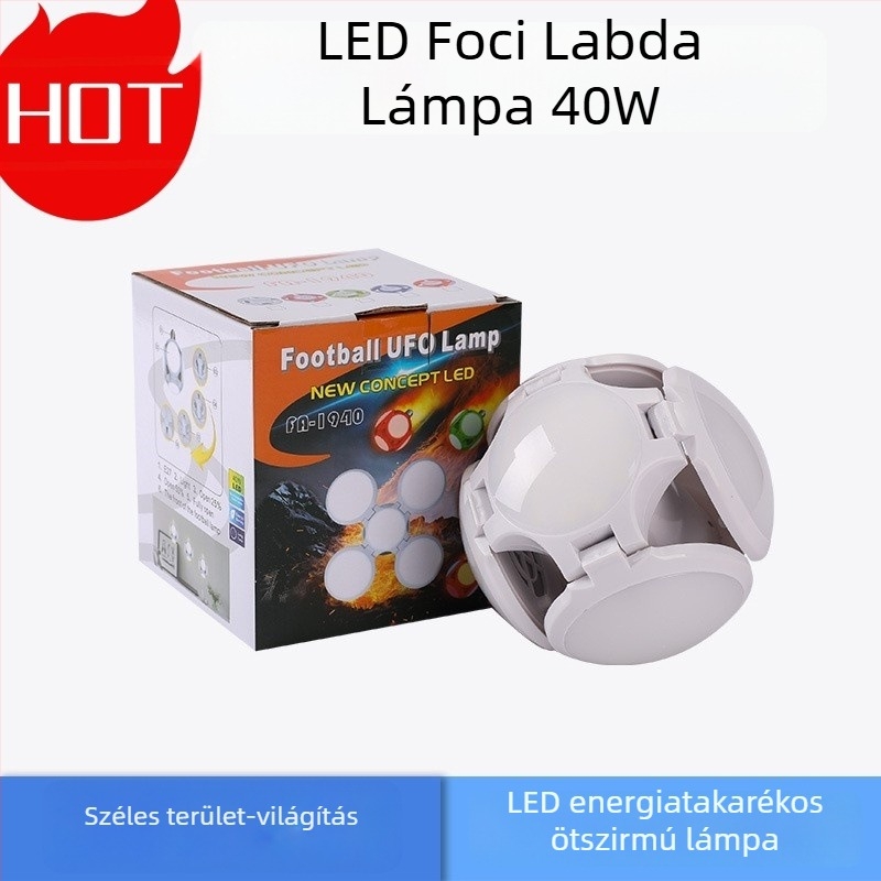 LED mini futball lámpa, 90 mm, összecsukható átalakítható kialakítás, gyerekszobai világítás, 28W