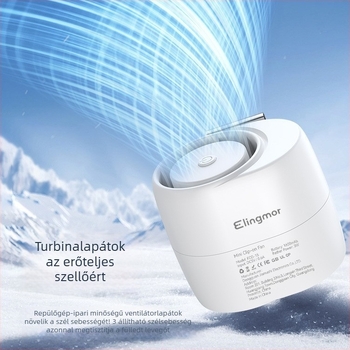 Fejlesztett klip-ventilátor hosszú üzemidővel, kompakt mini ventilátor 360° forgással, derékra rögzíthető, halk