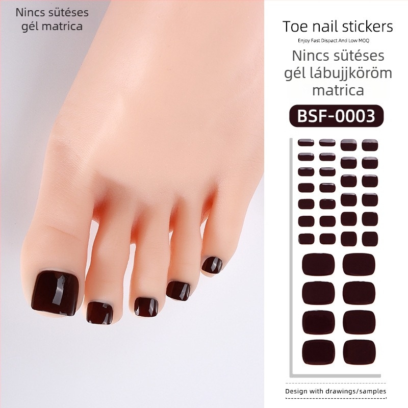 Személyre szabott gél körömlakk matricák – egyszínű körömlakk matricák a lábujjakhoz DIY manikűrhöz
