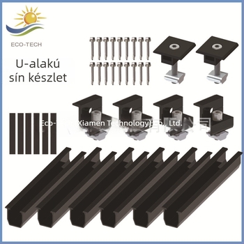 20 cm tetővasúti készlet — mini U-alakú sín, univerzális oldalsó nyomás, közepes nyomás, állítható oldalsó nyomás, lyuk nélküli gumipárna, alumíniumötvözet