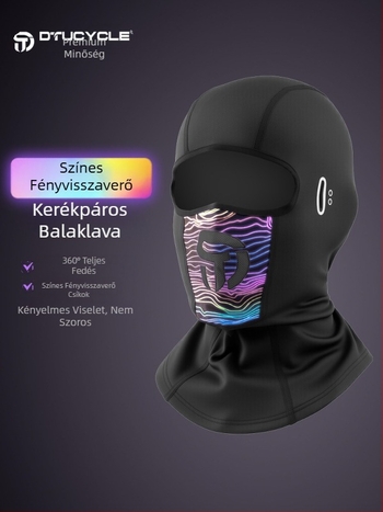 Dtucycle kerékpáros maszk színes, fényvisszaverő csíkokkal – szélvédett és meleg a őszi–téli kültéri használatra