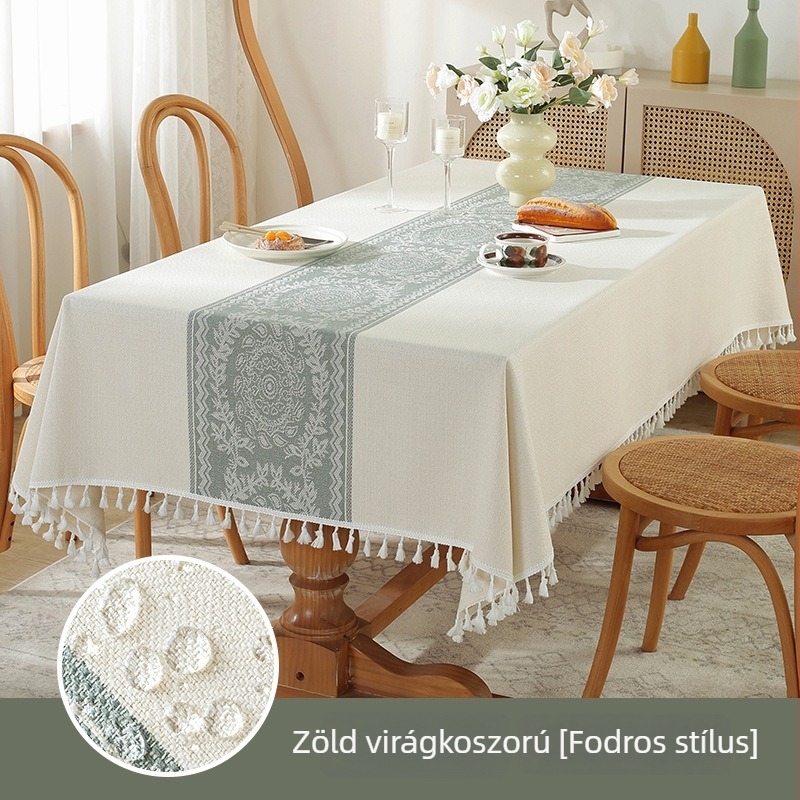 Nordic stílusú vízálló asztalterítő pamut-szövet imitációval, olaj- és kopásálló, téglalap alakú, geometriai mintázat