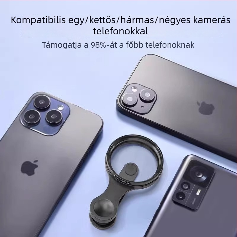 Univerzális telefon polarizáló szűrő klippel, eltávolítja a tükröződéseket, HD szűrő.