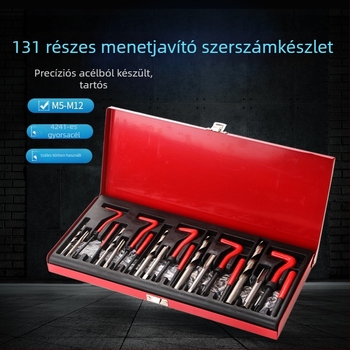 131 darabos menetjavító készlet gyorsacélból