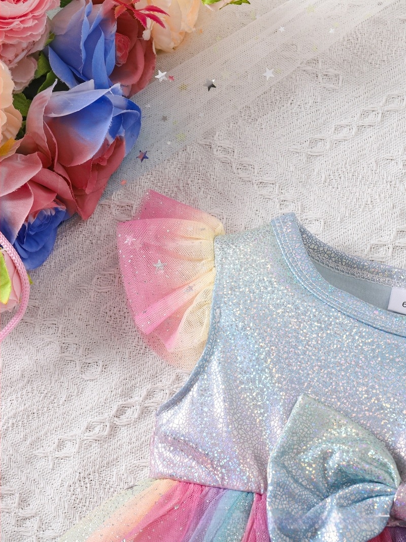 Lányoknak szóló rainbow hercegnő ruha, nyári tüllrétegekkel