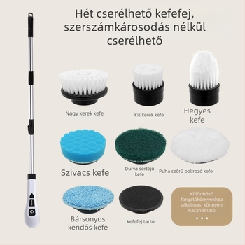 USB-vel működő elektromos tisztító kefe konyhához, fürdőszobához, WC-hez és padlóhoz – többfunkciós tisztító eszköz